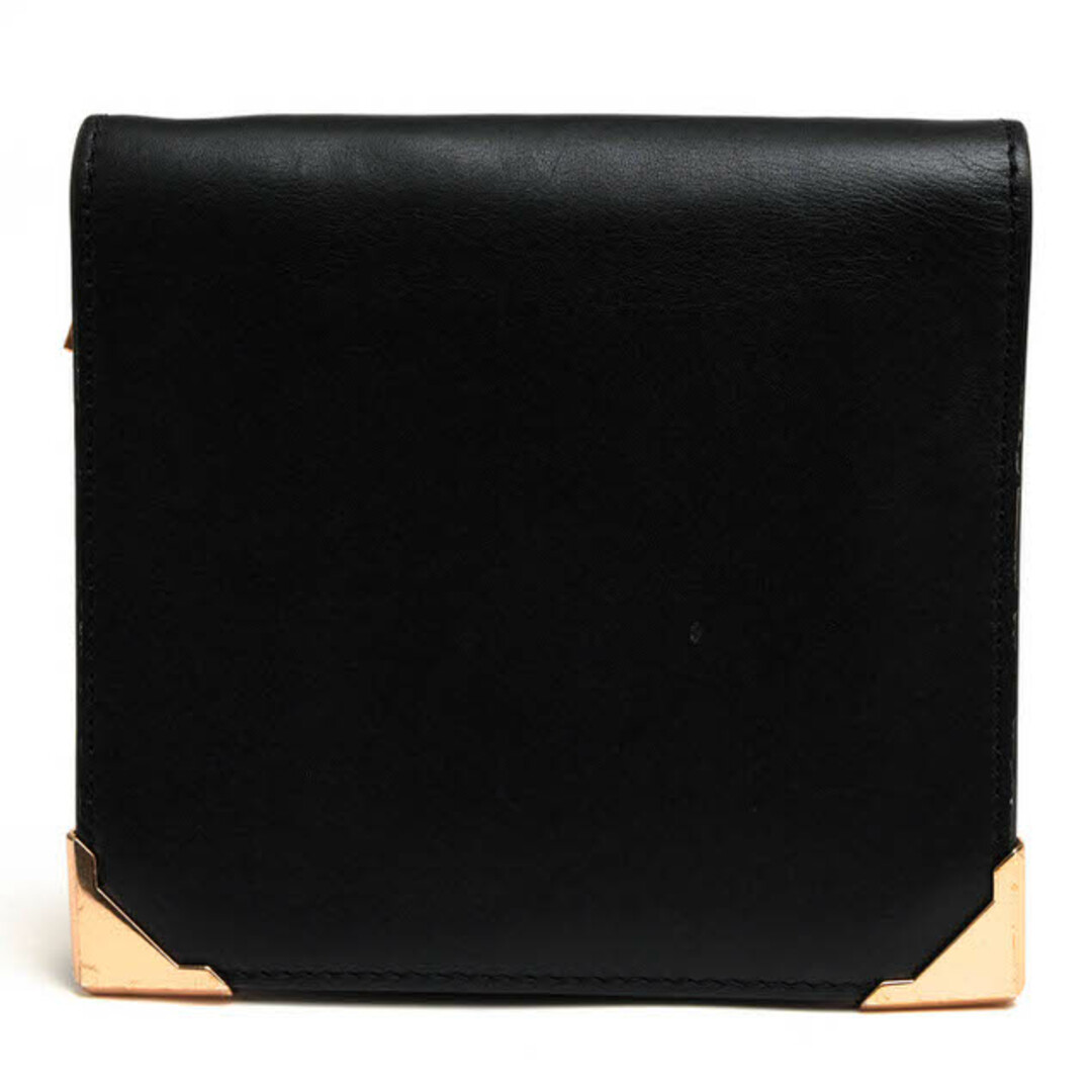 驚きの価格 財布 WANG アレキサンダーワン/ALEXANDER - Wang Alexander ウォレット ラウンドファスナー ラウンドジップ 二つ折り 小銭入れあり WALLET COMPACT SKELETAL PRISMA 21-38-0306 黒 ブラック 本革 革 女性用レザー 女性 レディース 財布