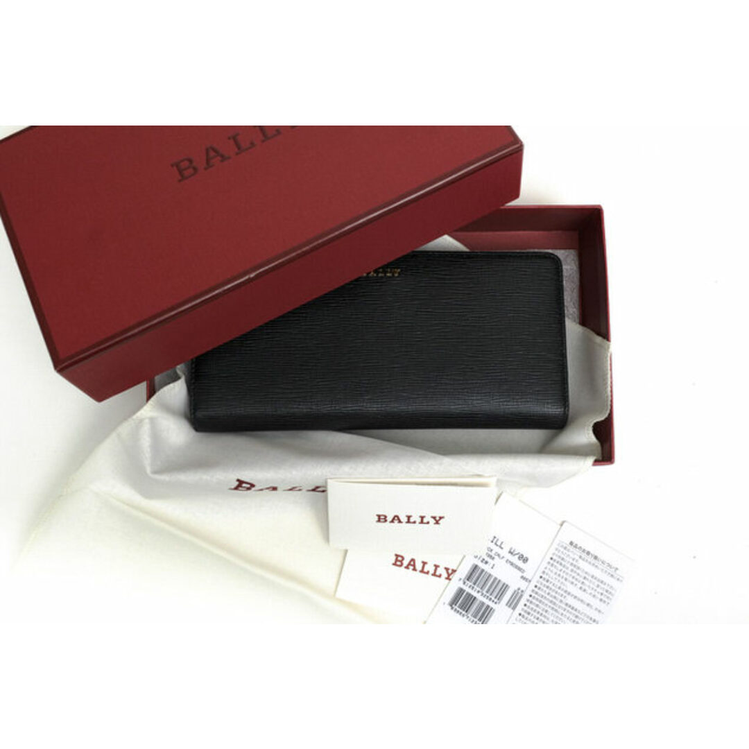 バリー/BALLY 長財布 財布 ウォレット レディース 女性 女性用レザー 革 本革 ブラック 黒 LILL エンボス加工 小銭入れあり