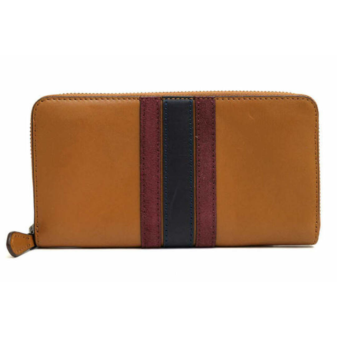 コーチ/COACH 長財布 財布 ウォレット メンズ 男性 男性用レザー 革 本革 ブラウン 茶 F57463 Accordion Zip Wallet In Glovetanned Calf Leather ストライプ 小銭入れあり ラウンドジップ ラウンドファスナー | フリマアプリ ラクマ