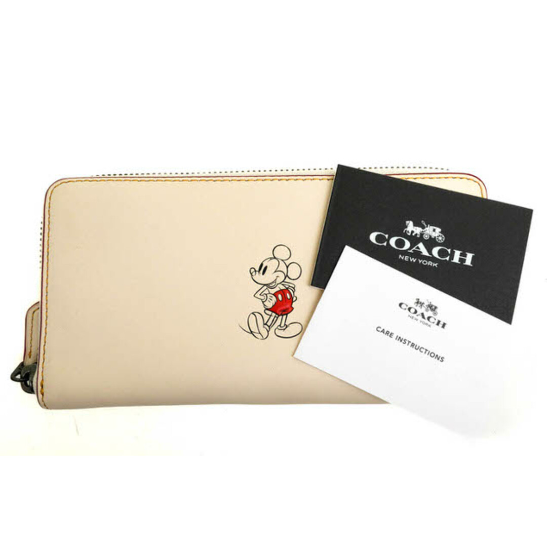 COACH(コーチ)のコーチ／COACH 長財布 財布 ウォレット レディース 女性 女性用レザー 革 本革  F58939 Accordion Zip Wallet In Glove Calf Leather With Mickey アコーディオン ジップ ウォレット ウィズ ミッキー ミッキーマウス 小銭入れあり ラウンドジップ ラウンドファスナー レディースのファッション小物(財布)の商品写真