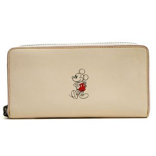 コーチ(COACH)のコーチ／COACH 長財布 財布 ウォレット レディース 女性 女性用レザー 革 本革  F58939 Accordion Zip Wallet In Glove Calf Leather With Mickey アコーディオン ジップ ウォレット ウィズ ミッキー ミッキーマウス 小銭入れあり ラウンドジップ ラウンドファスナー(財布)