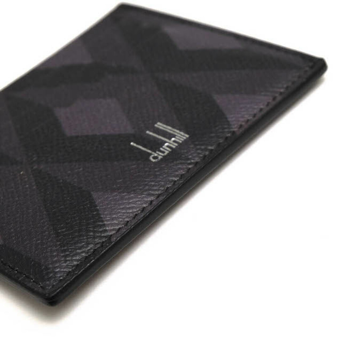 ダンヒル／Dunhill カードケース 名刺入れ メンズ 男性 男性用PVC レザー 革 グレー 灰色 L2BPF1Z CADOGAN ENGINE  TURN SLIP CARD CASE カドガン エンジンターン