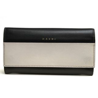 マルニ(Marni)のマルニ／MARNI 長財布 財布 ウォレット レディース 女性 女性用レザー 革 本革 ブラック 黒  カラーブロック 小銭入れあり 二つ折り(財布)