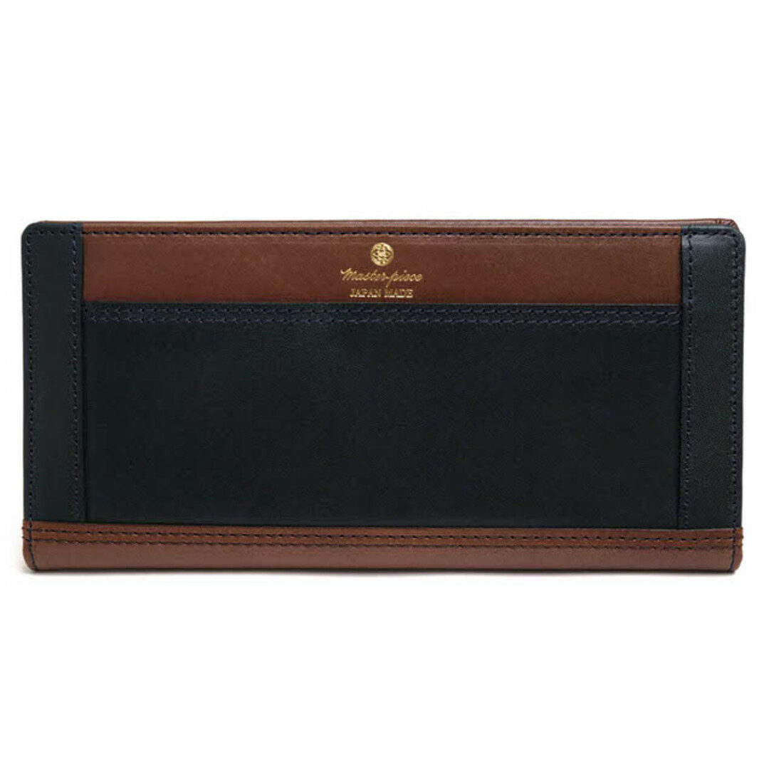 マスターピース/master-piece 長財布 財布 ウォレット メンズ 男性 男性用レザー 革 本革 ネイビー 紺 223795 FLAT フラット 小銭入れなし 札入れ 二つ折り バイカラー | フリマアプリ ラクマ