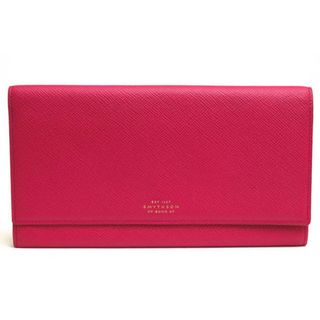 スマイソン(Smythson)のスマイソン／SMYTHSON 長財布 財布 ウォレット レディース 女性 女性用レザー 革 本革 ピンク  PANAMA MARSHALL TRVL WALLET パナマ マーシャル トラベルウォレット パスポートケース 小銭入れあり(財布)