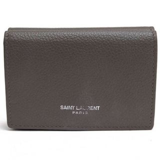 サンローラン／YVES SAINT LAURENT 財布 ウォレット レディース 女性 女性用レザー 革 本革 グレー 灰色  459784 Tiny Wallet タイニーウォレット コンパクトウォレット ユニセックス 男女兼用 三つ折り 小銭入れあり