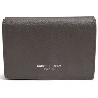 サンローラン(Saint Laurent)のサンローラン／YVES SAINT LAURENT 財布 ウォレット レディース 女性 女性用レザー 革 本革 グレー 灰色  459784 Tiny Wallet タイニーウォレット コンパクトウォレット ユニセックス 男女兼用 三つ折り 小銭入れあり(財布)