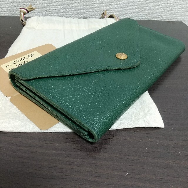 新品 イルビゾンテ 大容量 本革 レザー 長財布 ウォレット グリーン