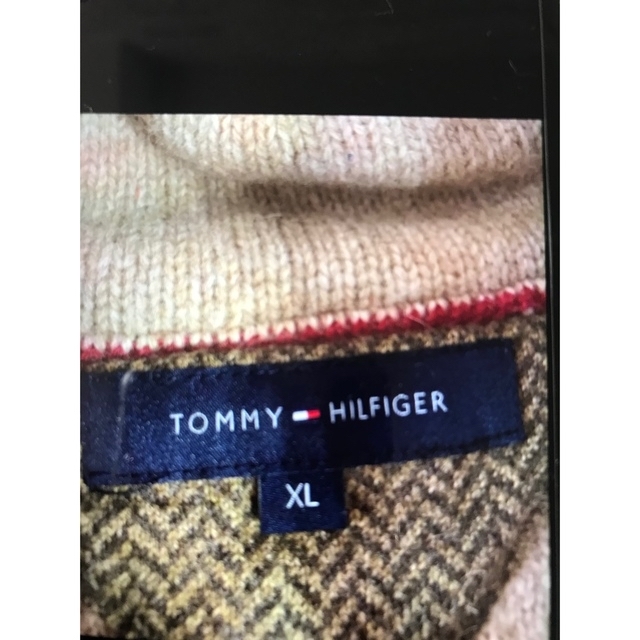 TOMMY HILFIGER(トミーヒルフィガー)の【トミーヒルフィガー】おしゃれセーター カーディガン ベージュ XL メンズのトップス(ニット/セーター)の商品写真