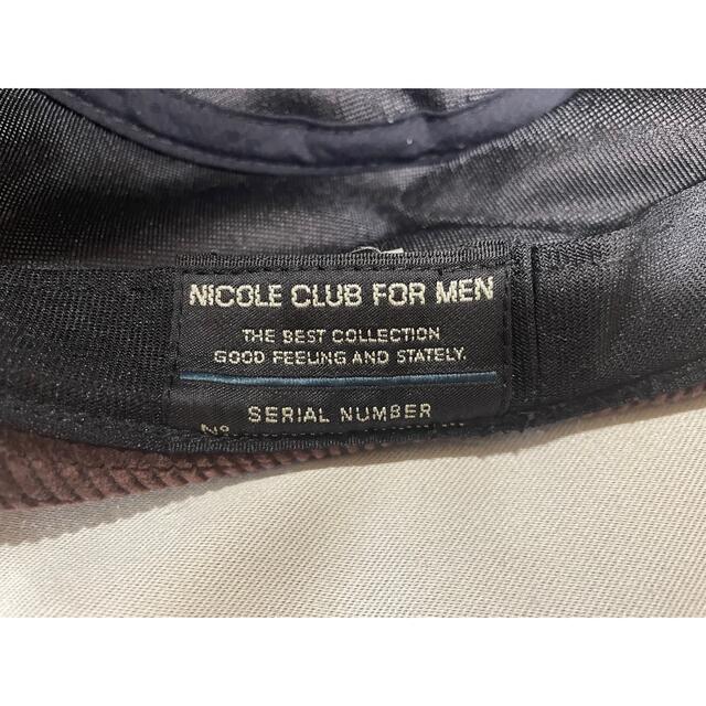 NICOLE CLUB FOR MEN(ニコルクラブフォーメン)のNICOLE CLUB FOR MEN/ポークパイハット コーデュロイ 激レア品 メンズの帽子(ハット)の商品写真