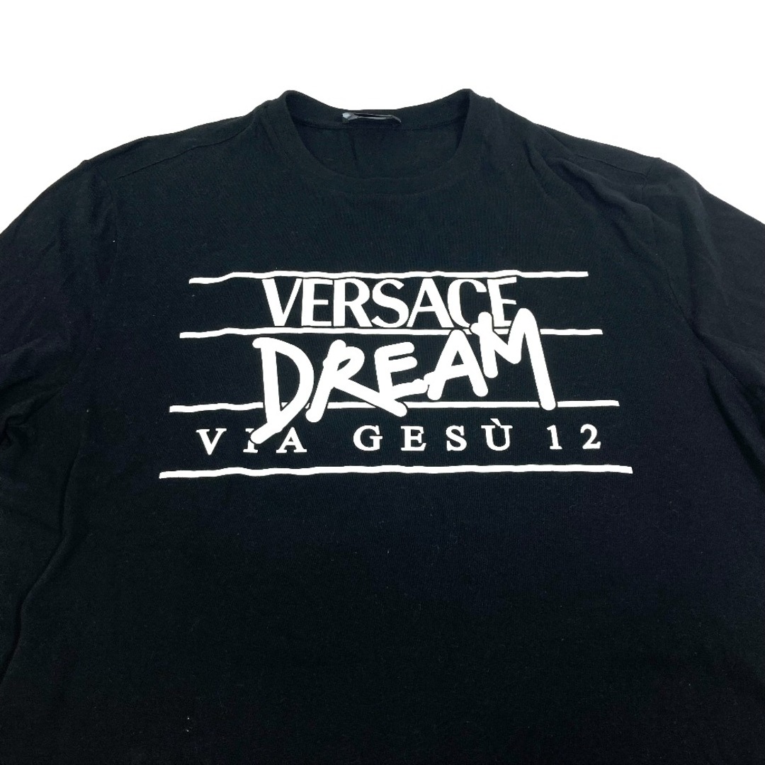 VERSACE(ヴェルサーチ)のヴェルサーチ VERSACE DREAMドリーム ロゴ トップス アパレル 半袖Ｔシャツ コットン ブラック メンズのトップス(Tシャツ/カットソー(半袖/袖なし))の商品写真