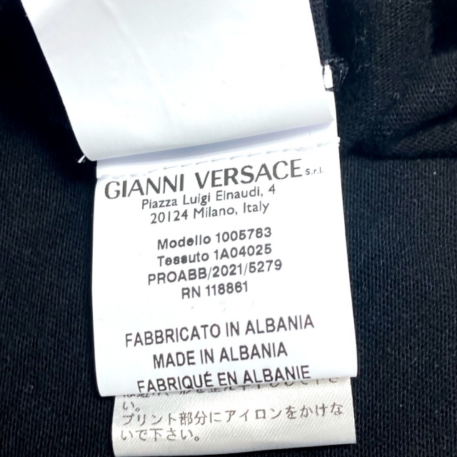 VERSACE(ヴェルサーチ)のヴェルサーチ VERSACE DREAMドリーム ロゴ トップス アパレル 半袖Ｔシャツ コットン ブラック メンズのトップス(Tシャツ/カットソー(半袖/袖なし))の商品写真