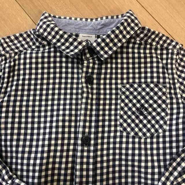 PETIT BATEAU(プチバトー)のプチバトー　ギンガムチェック　シャツ　5ans 110cm キッズ/ベビー/マタニティのキッズ服男の子用(90cm~)(ブラウス)の商品写真