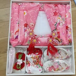 七五三 着物セット 3歳 女の子 フルセット 簡単 お参り 被布 専用箱入り(和服/着物)