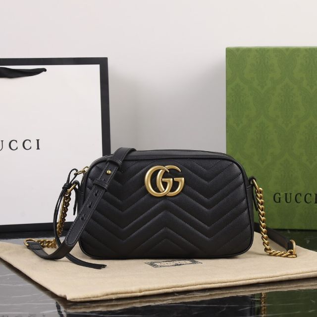 Gucci - GUCCI GGマーモント ショルダーバッグ黒の通販 by Dearinger's shop｜グッチならラクマ