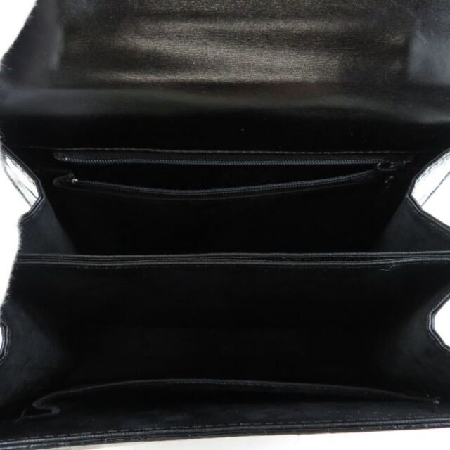 クロコダイル ハンドバッグ 1点 ブラック系 鞄  AC967C レディースのバッグ(ハンドバッグ)の商品写真