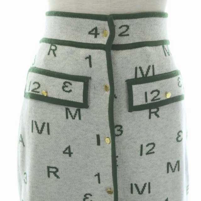 アメリヴィンテージ パスコードレトロニットスカート フレア ロング 金ボタン