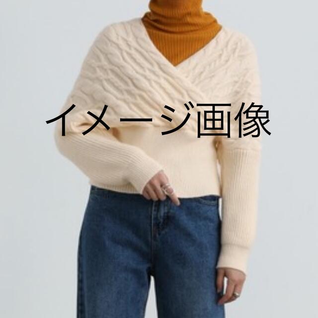 クロップドカシュクールニット レディースのトップス(ニット/セーター)の商品写真