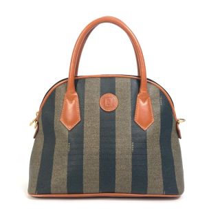 【希少】FENDI PEQUIN ペカン バケツ型バッグ ストライプ ハンドバ