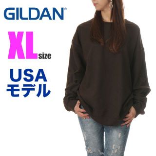 ギルタン(GILDAN)の新品 ギルダン トレーナー XL レディース 茶色 スウェット 無地 裏起毛(トレーナー/スウェット)