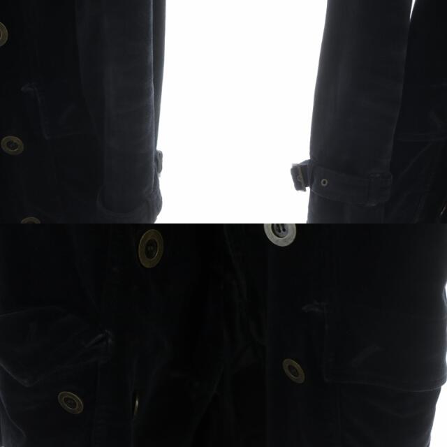 TORNADO MART FEMME(トルネードマートファム)のトルネードマート ファム ベロアトレンチコート ロング ダブル 総裏地 40 黒 レディースのジャケット/アウター(トレンチコート)の商品写真