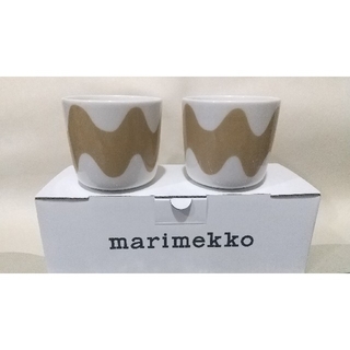 マリメッコ(marimekko)のMarimekko LOKKI  ラテマグ　ベージュ2個(グラス/カップ)