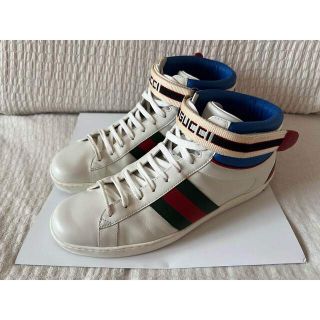 グッチ(Gucci)の★美品・正規品・送料込★GUCCI グッチ スニーカー ハイカット レザー 革(スニーカー)