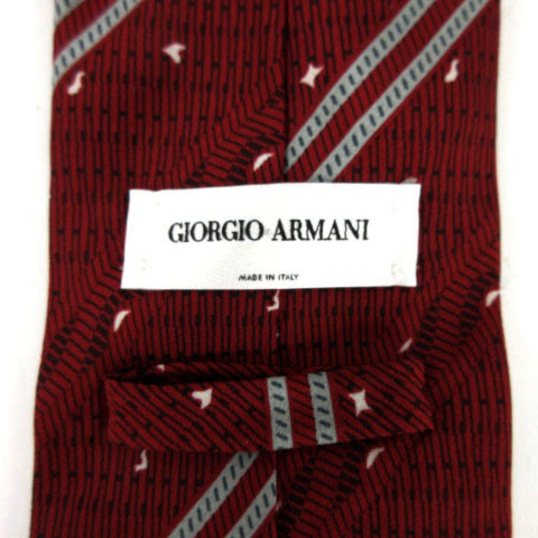 Giorgio Armani(ジョルジオアルマーニ)のジョルジオアルマーニ  ネクタイ シルク 総柄 エンジレッド 黒 グレー 白 メンズのファッション小物(ネクタイ)の商品写真