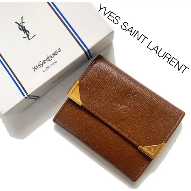 新品 YSL イヴ・サンローラン 二つ折り財布