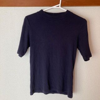 ユニクロ(UNIQLO)のユニクロ　半袖カットソー　紺色(カットソー(半袖/袖なし))