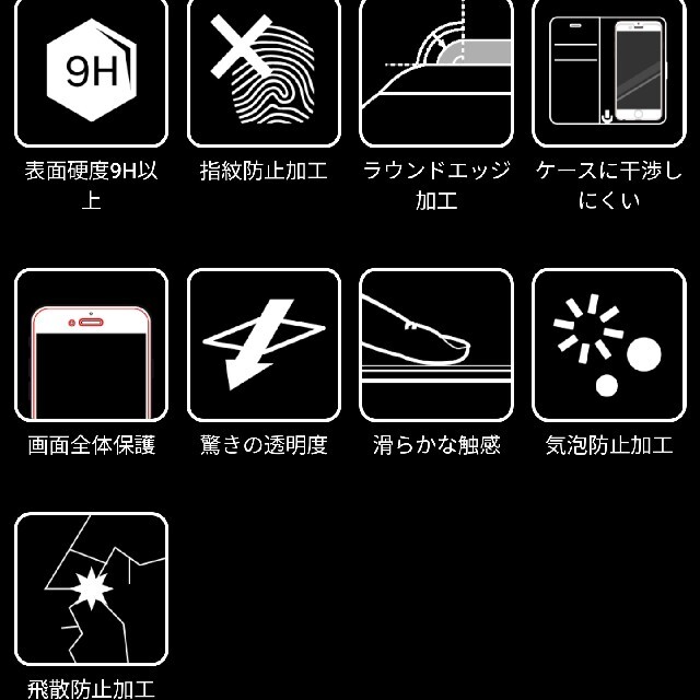 iPhone(アイフォーン)のガラス フィルム　iPhone11 Pro iPhoneXS iPhoneX　黒 スマホ/家電/カメラのスマホアクセサリー(保護フィルム)の商品写真