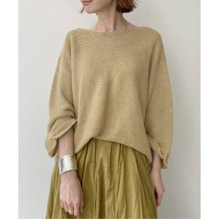 アパルトモンドゥーズィエムクラス(L'Appartement DEUXIEME CLASSE)のL'Appartement Linen Boat neck Knit グリーンE(ニット/セーター)