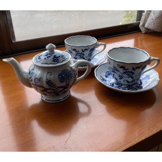 月末値下げ!BlueDanube コーヒーカップソーサー2客ポット