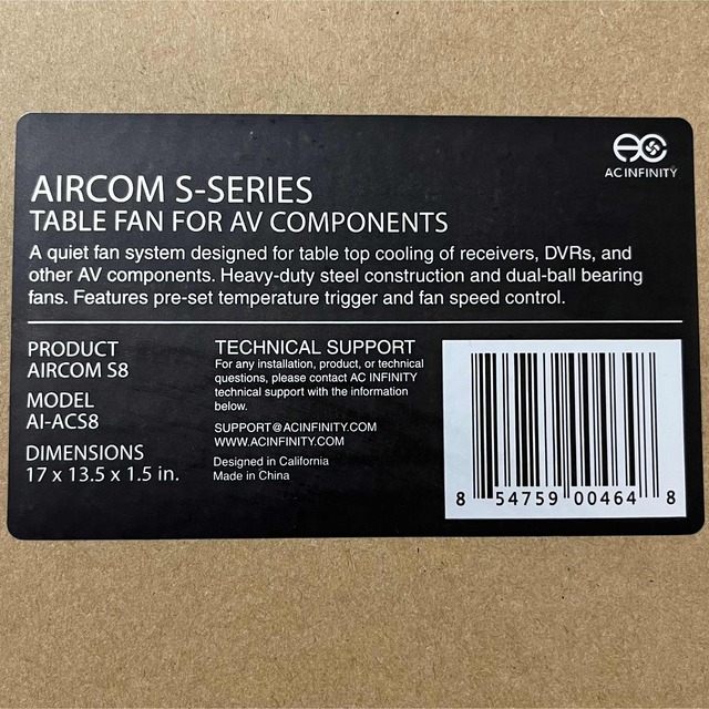 新品 ACインフィニティAIRCOM S8 AI-ACS8