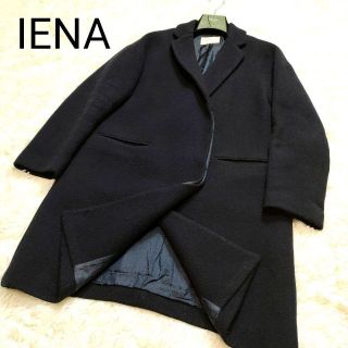 イエナ(IENA)のIENA ウール ブレンド Pコート 比翼ボタン ネイビー 大きいサイズ 40(ピーコート)