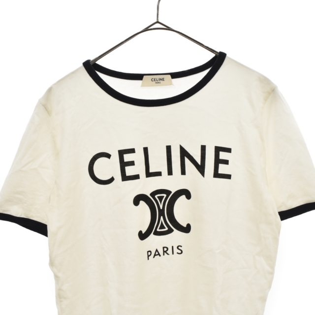 CELINE セリーヌ 22SS トリオンフロゴプリントクルーネック半袖Tシャツ 2X872671Q ホワイト レディース