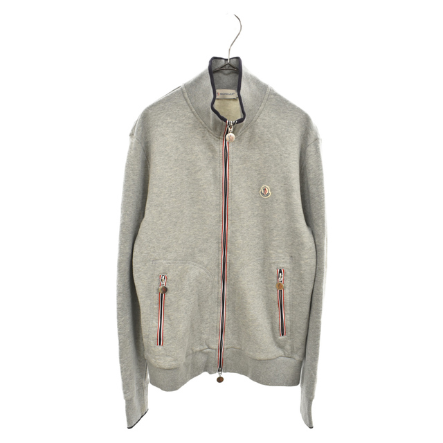 615センチ身幅MONCLER モンクレール MAGLIA CARDIGAN マグリアロゴワッペン付スウェットジップアップトレーナー 141-091-84226-00 グレー