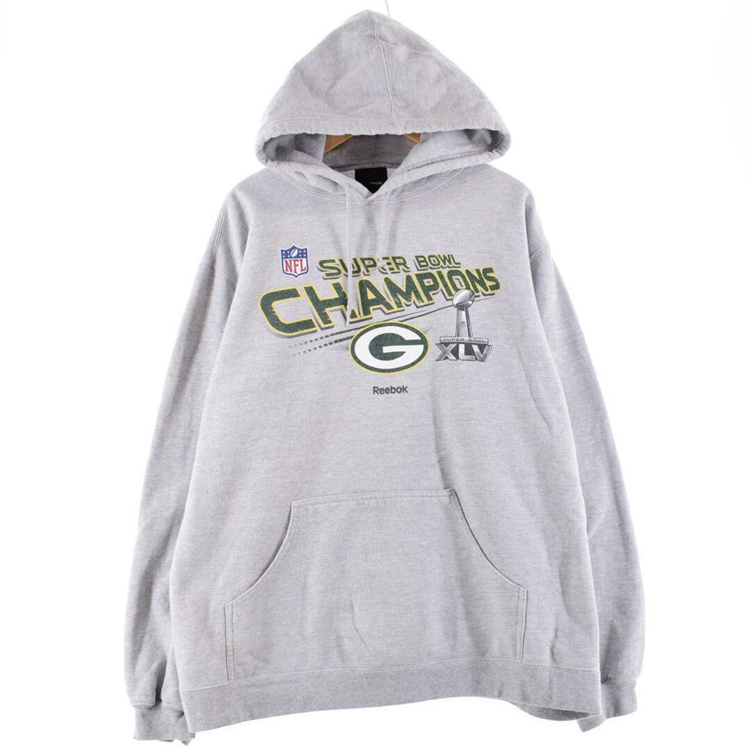 リーボック Reebok NFL GREEN BAY PACKERS グリーンベイパッカーズ スウェットプルオーバーパーカー メンズXL /eaa289225