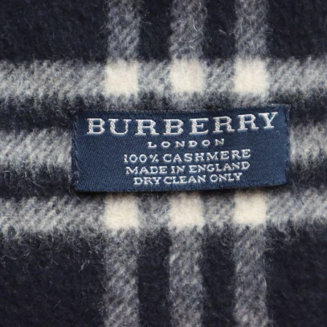 BURBERRY   バーバリー マフラー カシミヤ% ノバチェック ブルー系