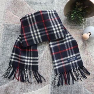 BURBERRY - バーバリー マフラー カシミヤ100% ノバチェック ブルー系