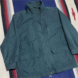 ランズエンド(LANDS’END)の90s 古着 ランズエンド ナイロンブルゾン アースカラー モスグリーン(ブルゾン)