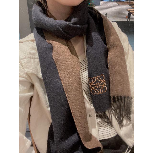 3個セット・送料無料 LOEWE ウール カシミヤ ツートン バイカラー