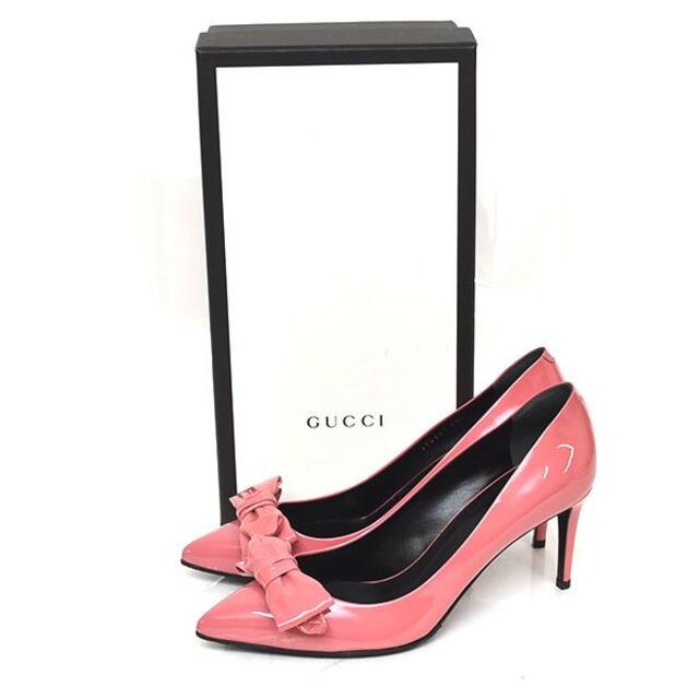 Gucci(グッチ)の新品♪グッチ リボン エナメル パンプス 38.5(約25-25.5cm レディースの靴/シューズ(ハイヒール/パンプス)の商品写真