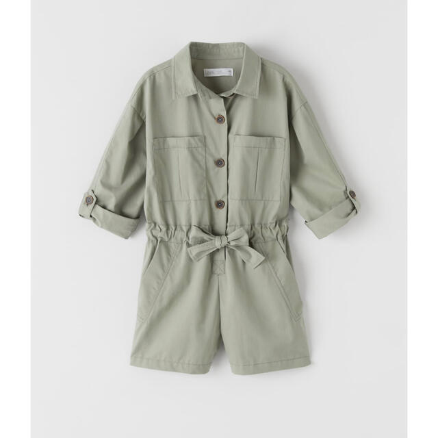 ZARA KIDS - ZARA ザラ オールインワン 薄いカーキ 140の通販 by haruco⋆* ｜ザラキッズならラクマ