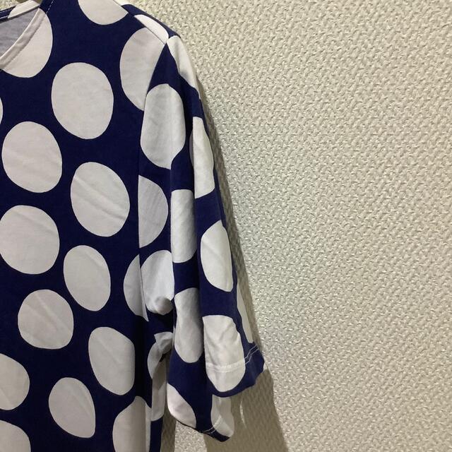 marimekko(マリメッコ)のUNIQLO マリメッコ　コラボワンピース　サイズM ドット　ブルー系　ユニクロ レディースのワンピース(ひざ丈ワンピース)の商品写真