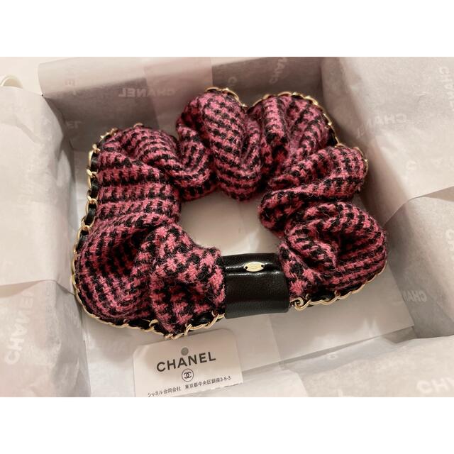 CHANEL - CHANEL シャネル ツイード シュシュ ピンク ヘアアクセサリー
