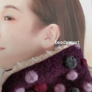 beads mart ハンドメイド マフラー RAドット 水玉 PL×LBE(マフラー/ストール)