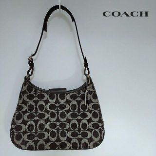 コーチ(COACH)の未使用に近い　コーチ　トートバッグ　ハンドバッグ　シグネチャー　ウール　本革(トートバッグ)