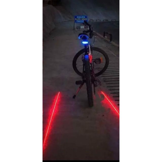 気質アップ】 自転車防水LEDテールランプブルー 5LED+2レーザー