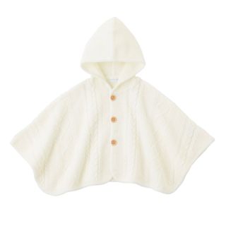 ミキハウス(mikihouse)の【美品】ミキハウス 無撚糸ニット〈フリー(60cm-90cm)〉 ポンチョ(カーディガン/ボレロ)